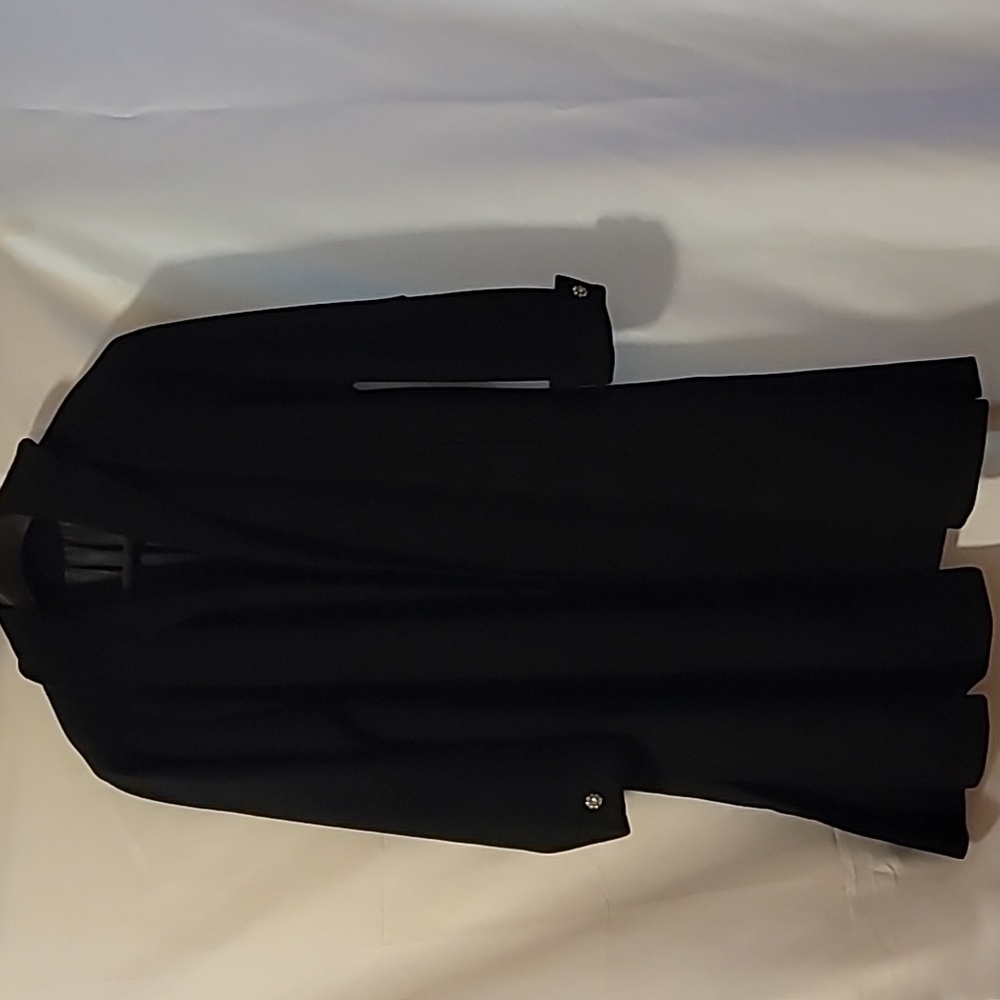 Vintage Country Tweeds Black 100% Cashmere Swing Coat